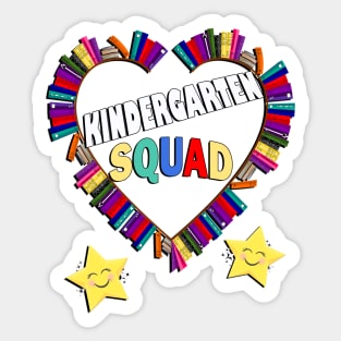 Kindergarten Squad Cute Book Lover School Teacher Sticker